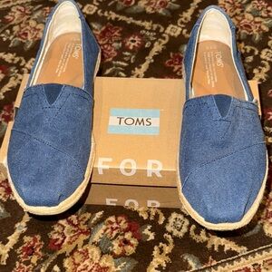 TOMS Denim Blue Canvas Slip-Ons